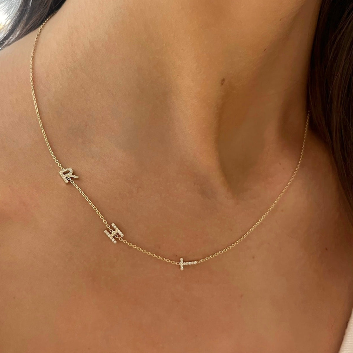 Custom Diamond Initial Necklace