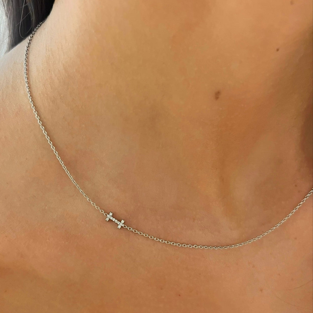 Custom Diamond Initial Necklace
