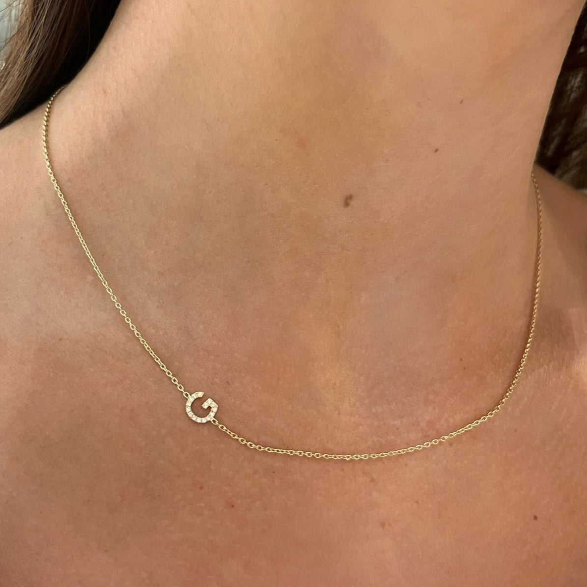 Custom Diamond Initial Necklace