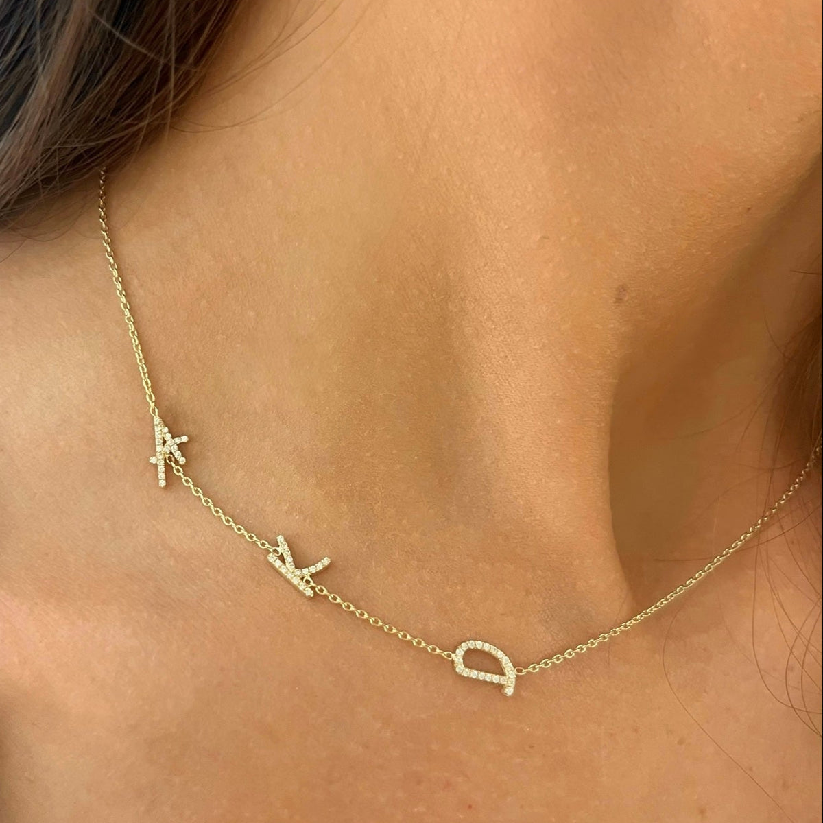 Custom Diamond Initial Necklace