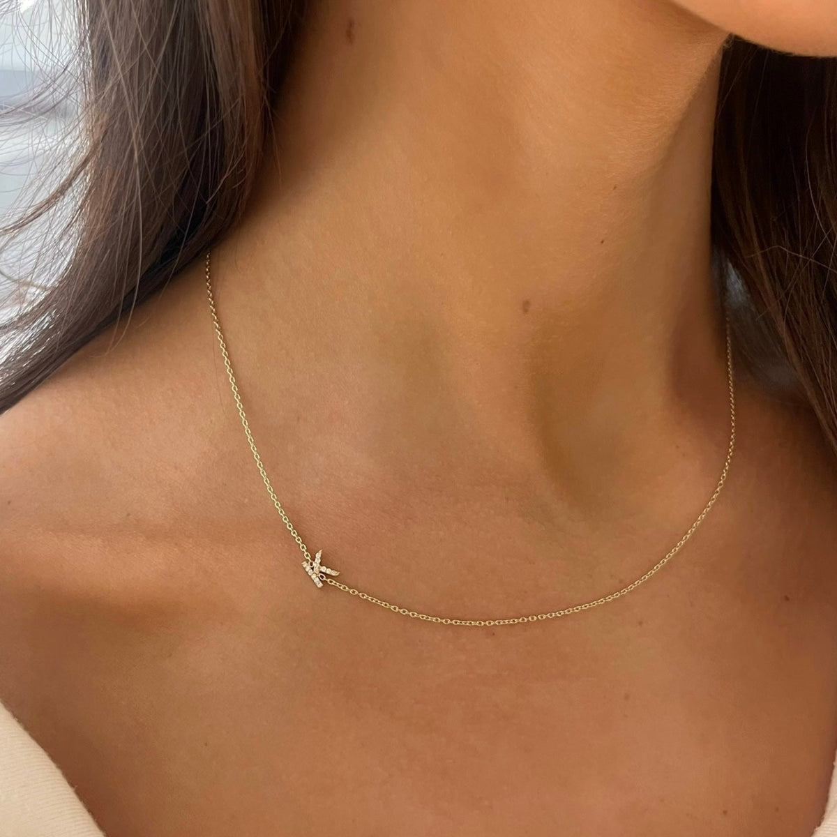 Custom Diamond Initial Necklace