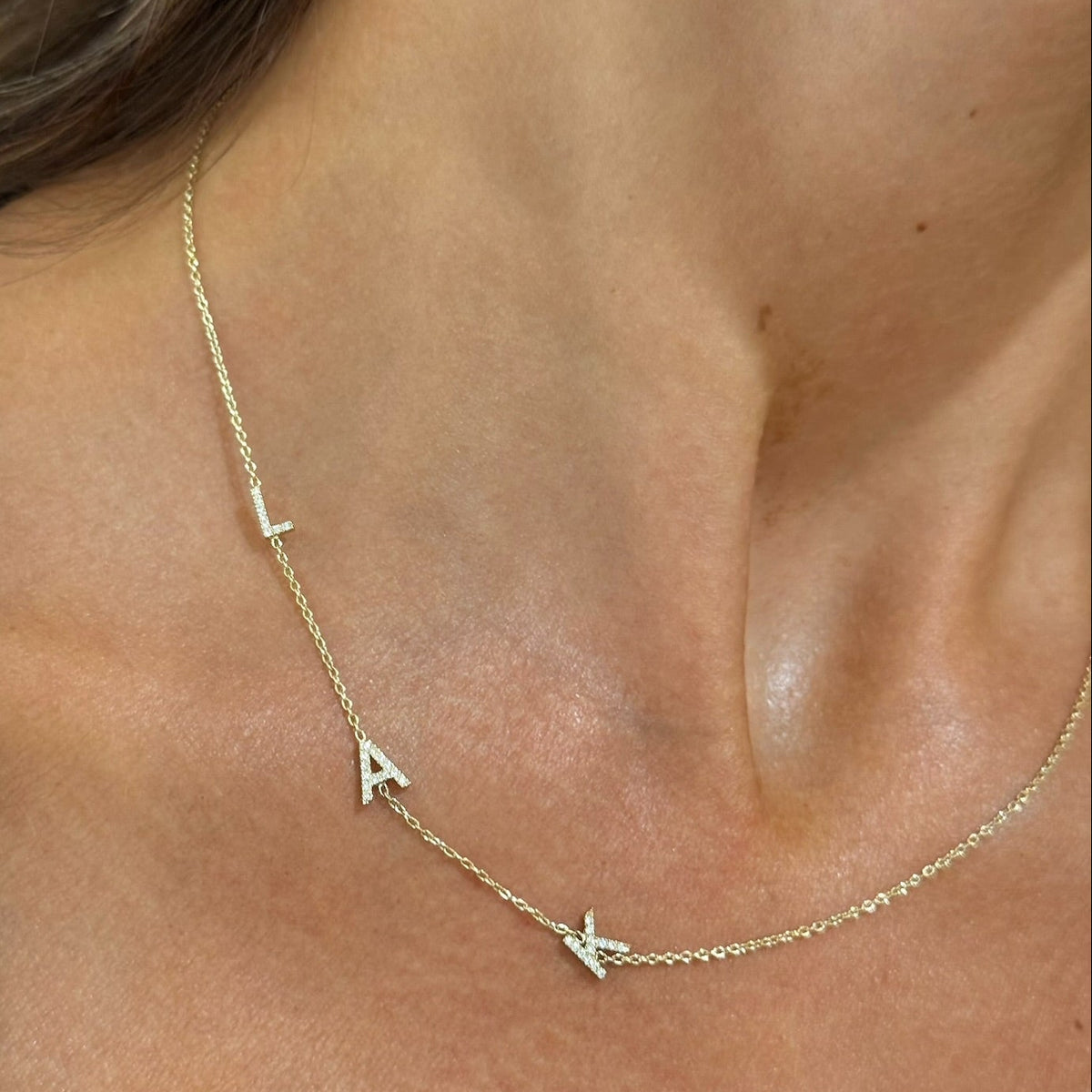 Custom Diamond Initial Necklace