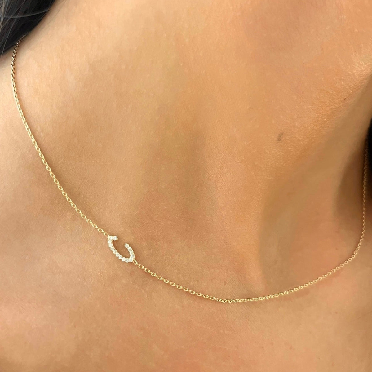 Custom Diamond Initial Necklace