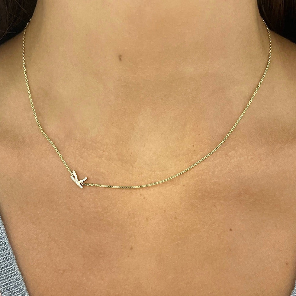 Custom Diamond Initial Necklace