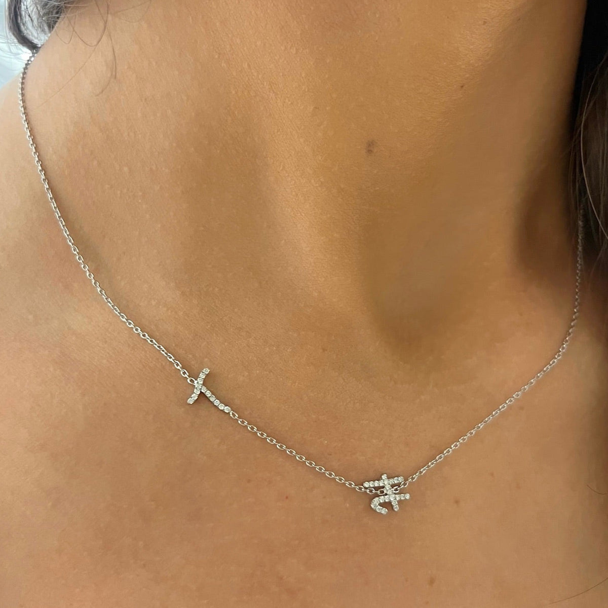 Custom Diamond Initial Necklace