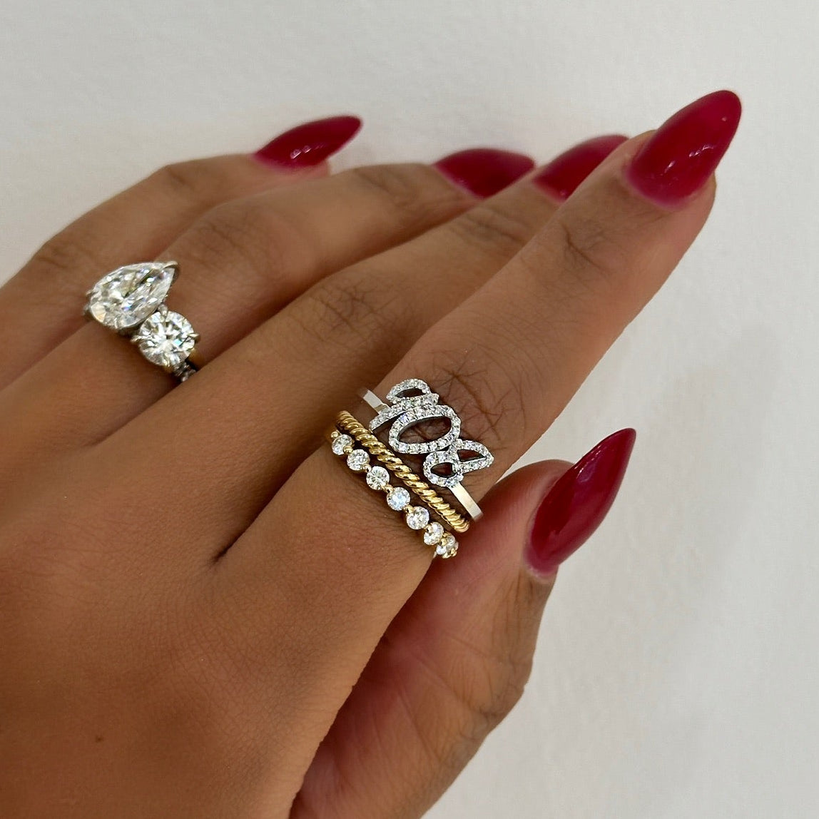 Custom Diamond Script Name Ring
Gold Skinny Rope Eternity Band