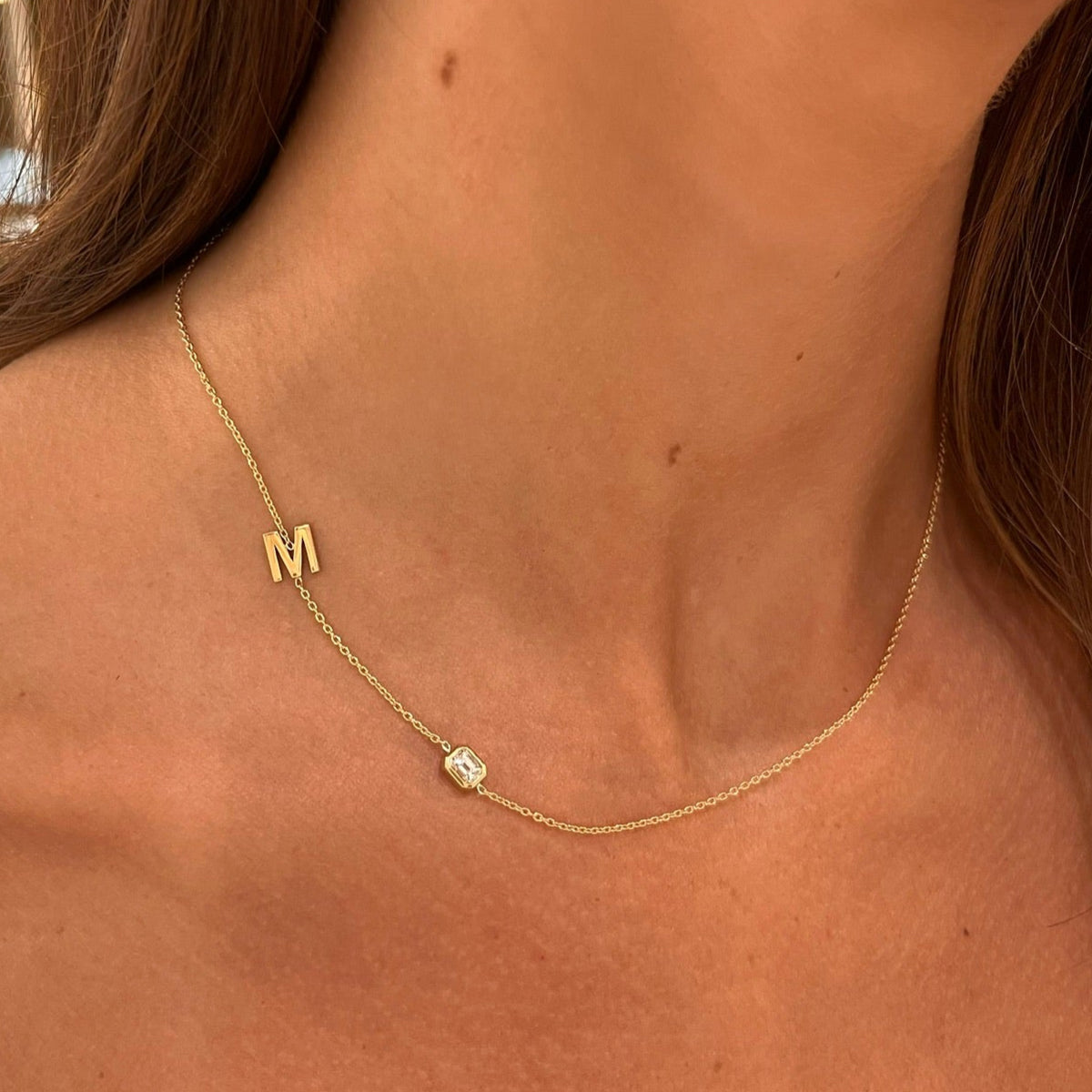 Custom Gold Initial Necklace