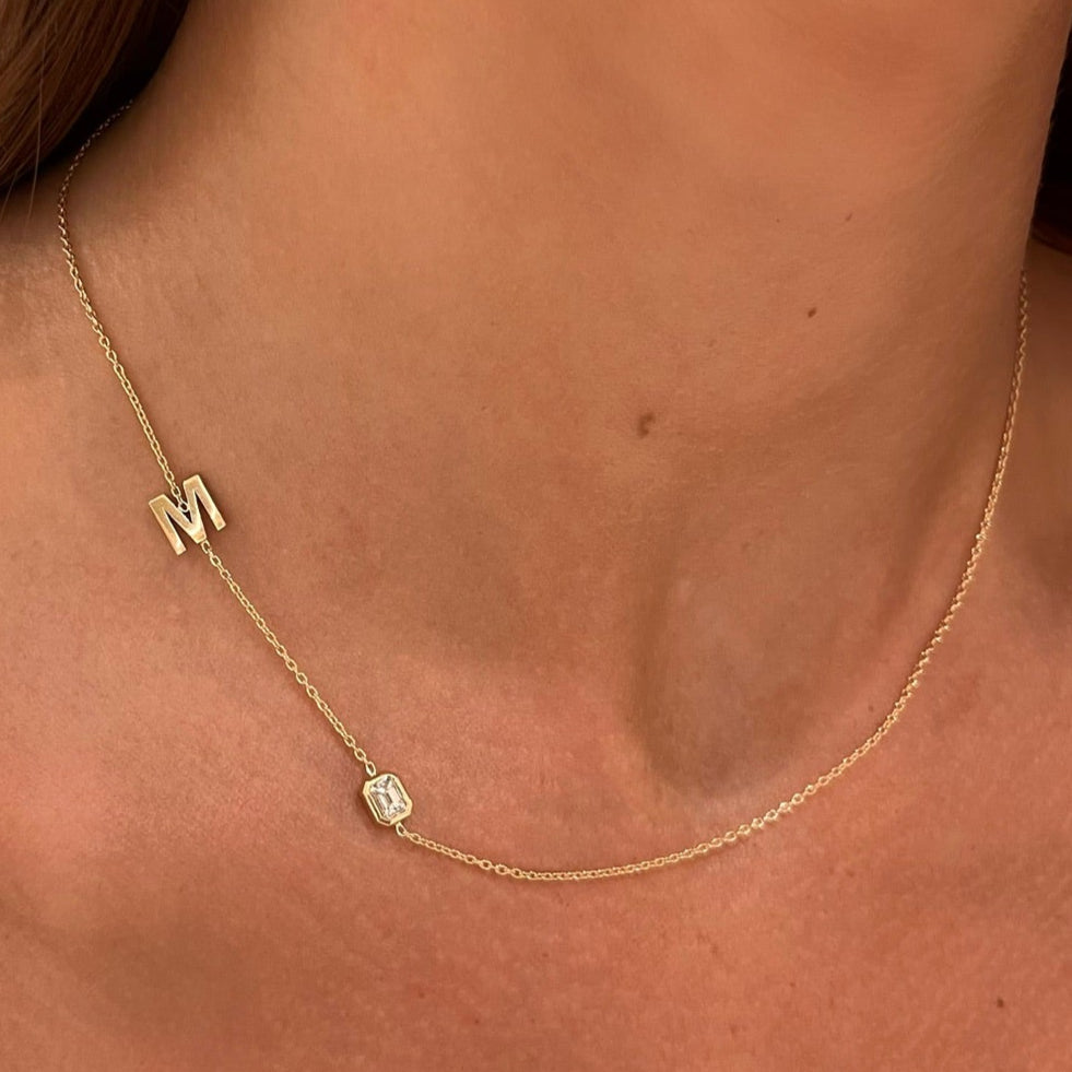 Custom Gold Initial Necklace