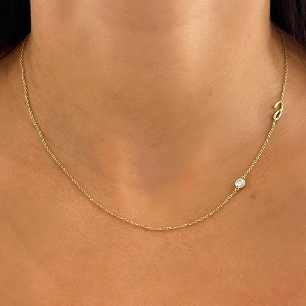 Custom Gold Initial Necklace