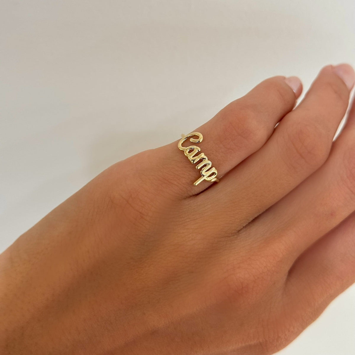 Custom Gold Wire Script Name Ring