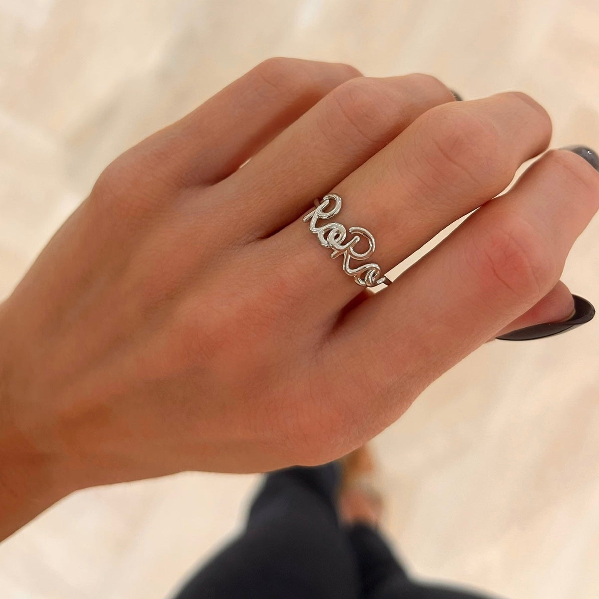 Custom Gold Wire Script Name Ring