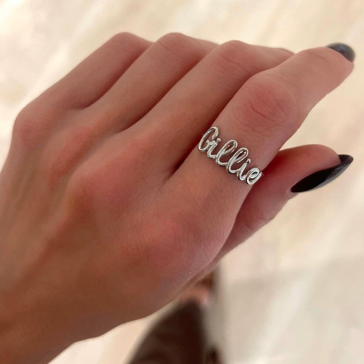 Custom Gold Wire Script Name Ring