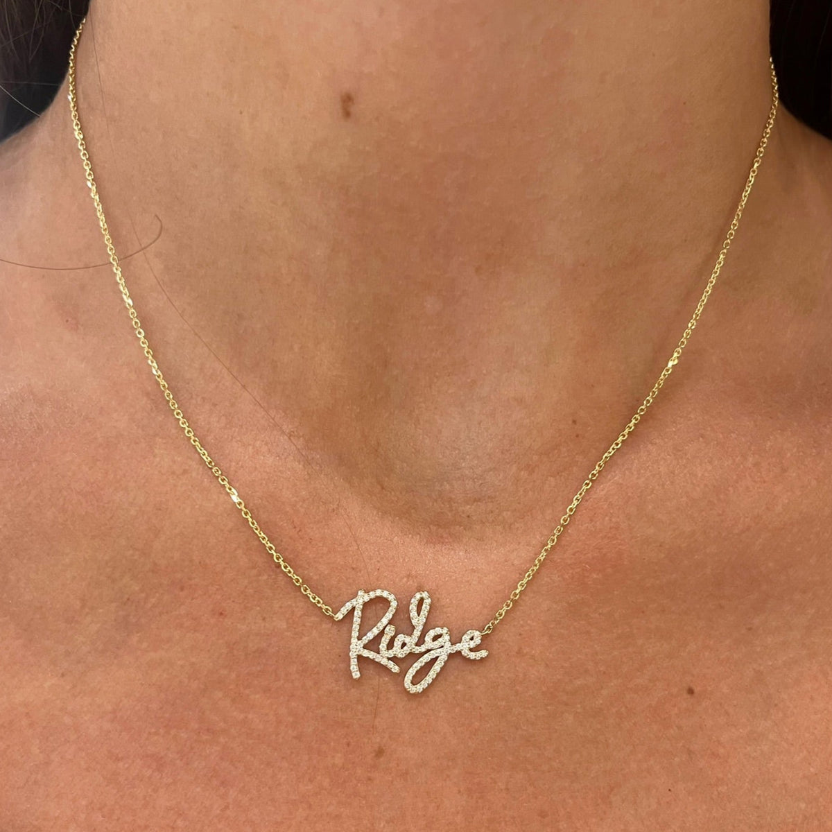 Custom Handwritten Diamond Name Necklace