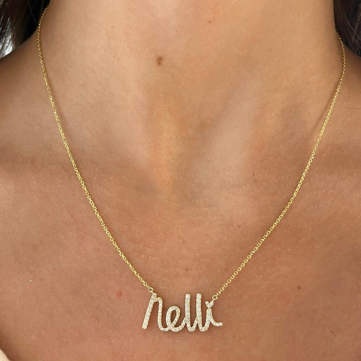 Custom Handwritten Diamond Name Necklace