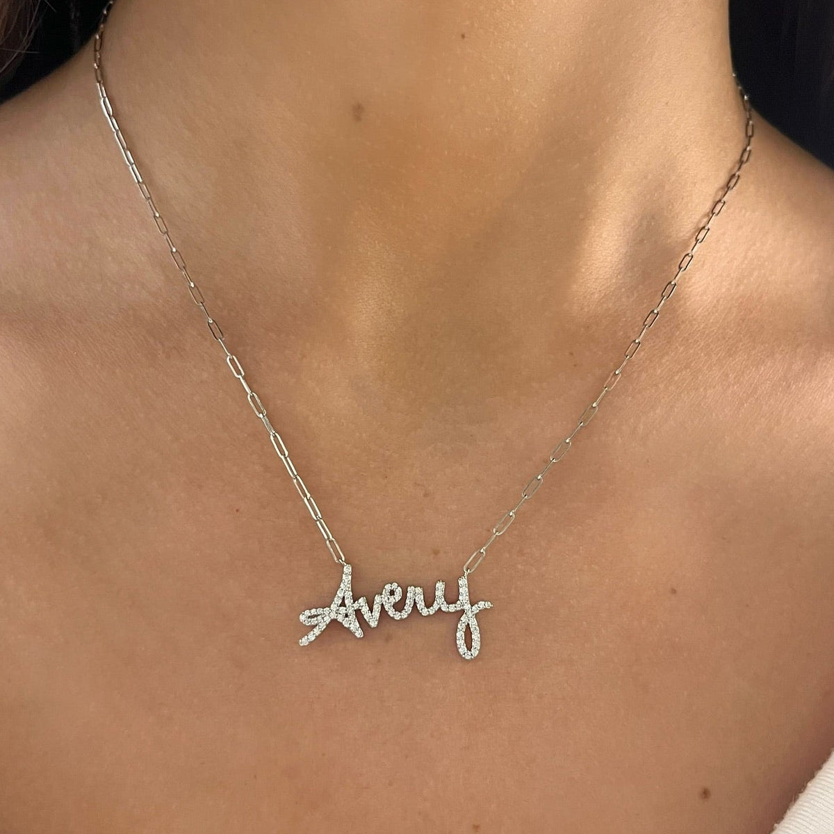 Custom Handwritten Diamond Name Necklace
Avery