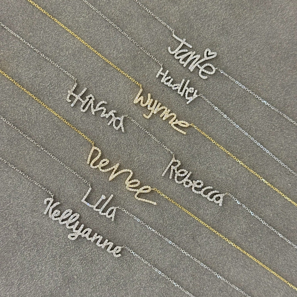 Custom Handwritten Diamond Name Necklace