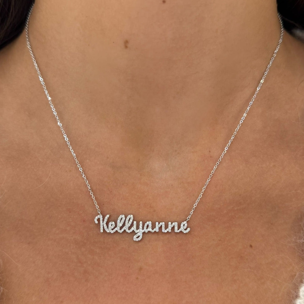 Custom Handwritten Diamond Name Necklace