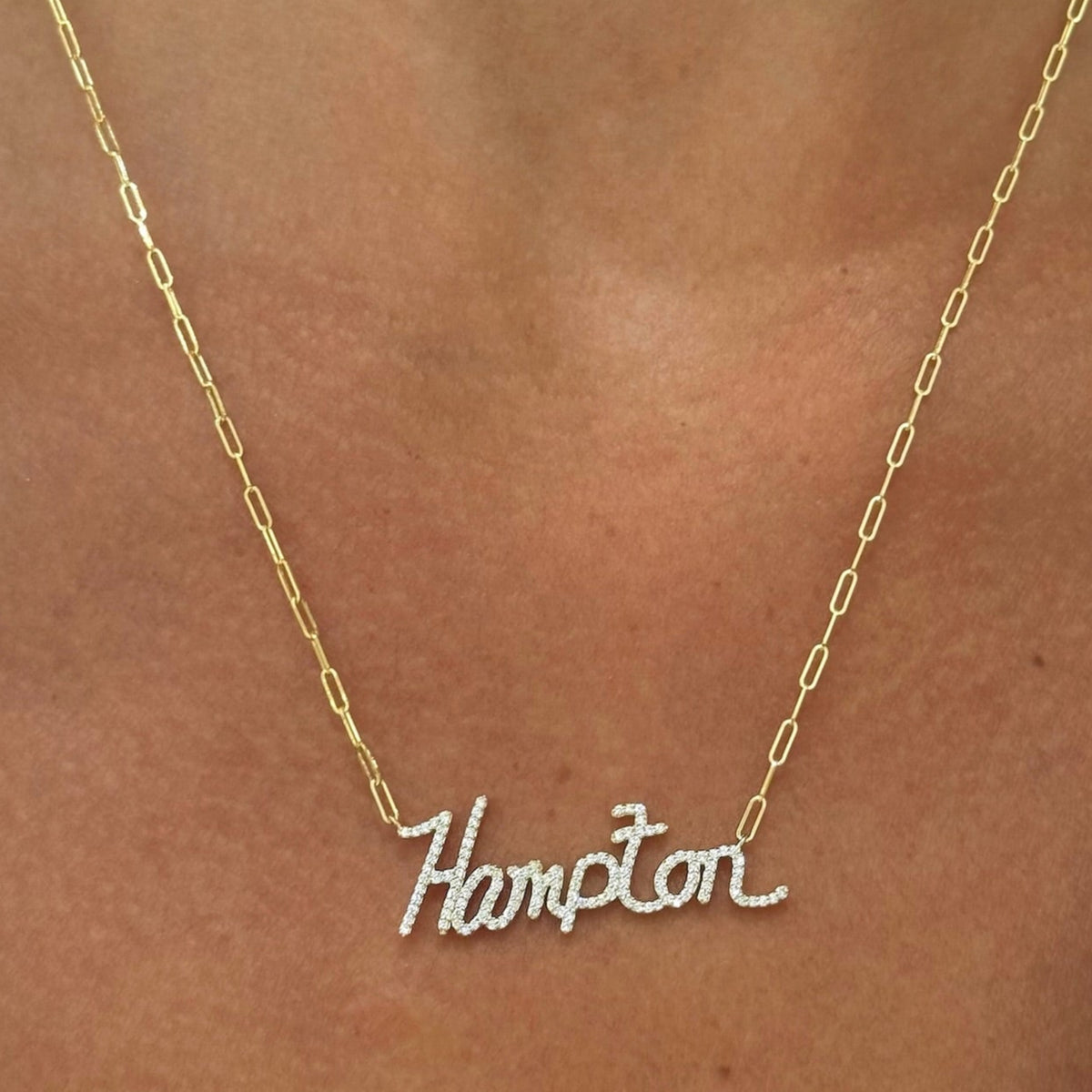 Custom Handwritten Diamond Name Necklace