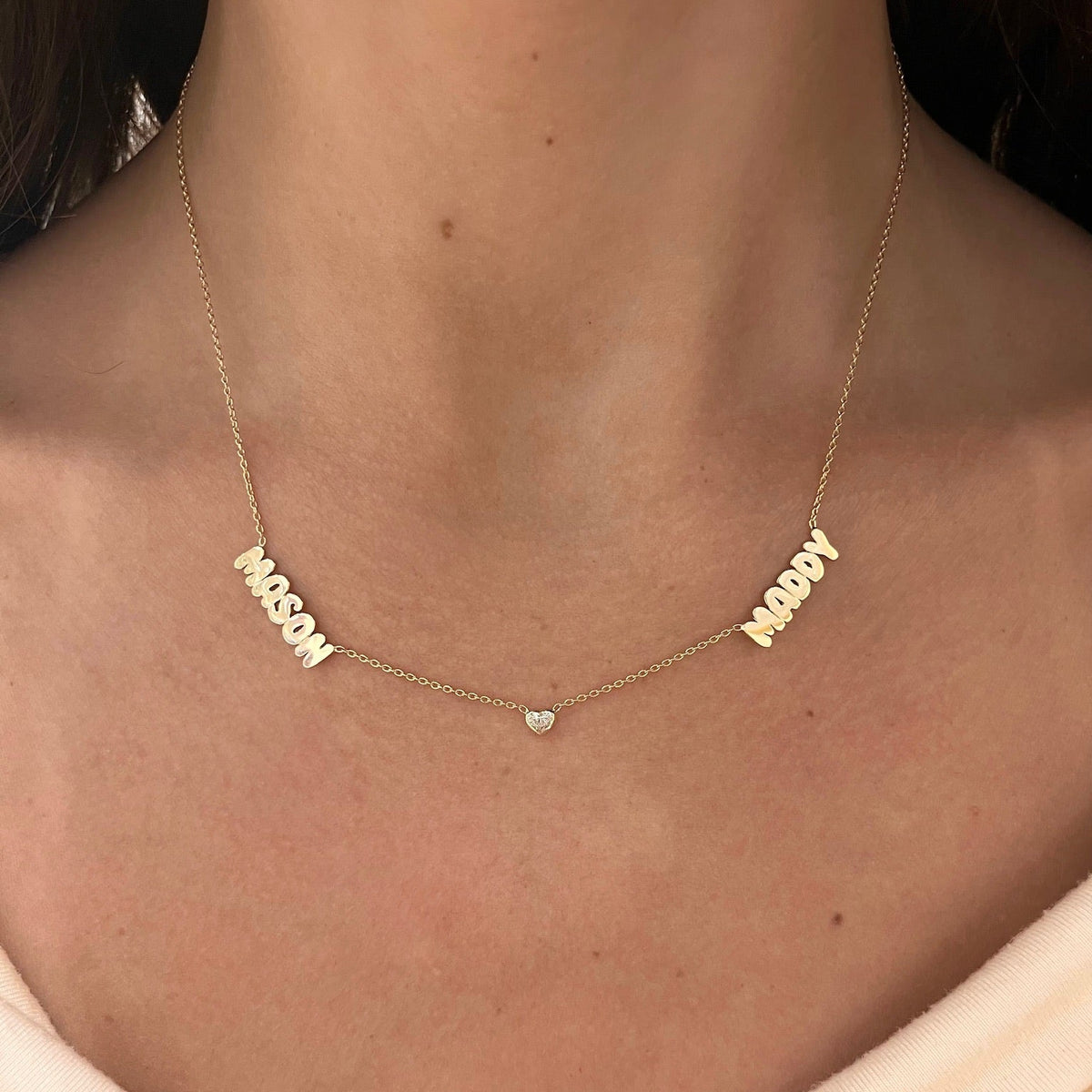 Custom Multiple Diamond Name Necklace
