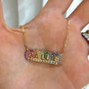 Custom Rainbow Gemstone Name Necklace Design DEPOSIT ONLY