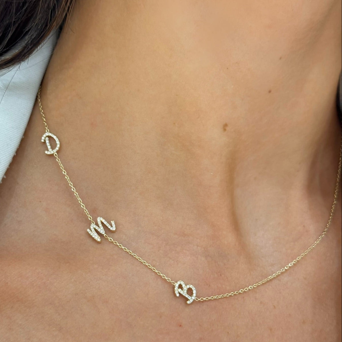 Custom Diamond Initial Necklace