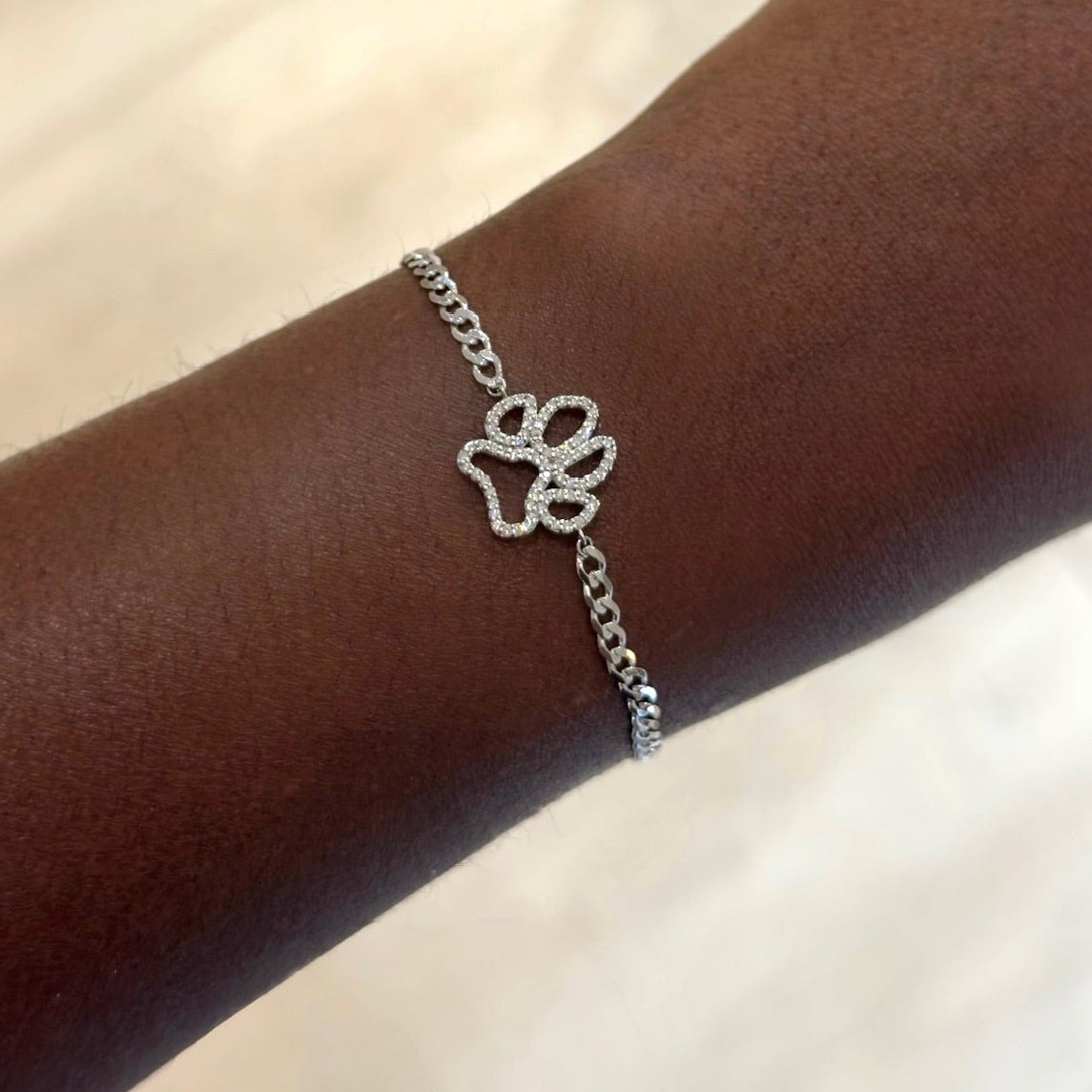 Custom Diamond Paw Print Necklace/ bracelet