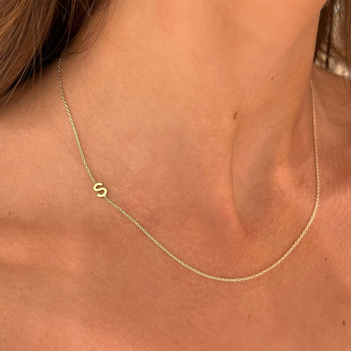 Custom Gold Initial Necklace
