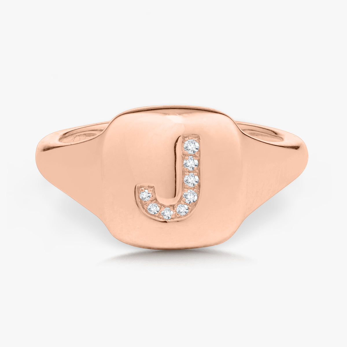 Dainty Diamond Initial Signet Ring – RWFJ