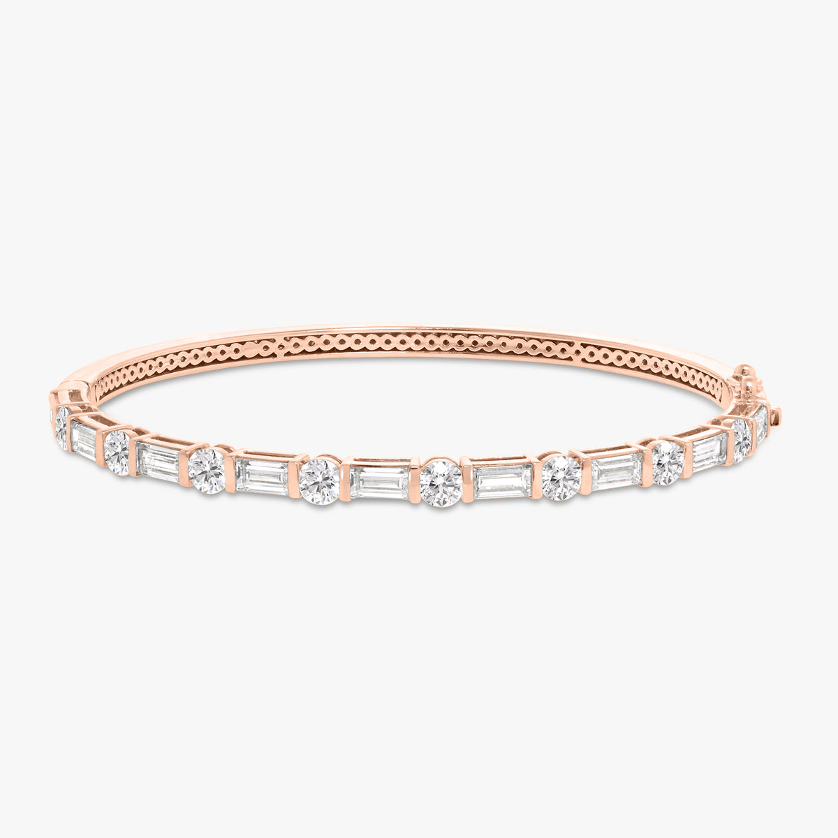 Daisy Baguette & Round Alternating Diamond Bangle 3.35 ctw