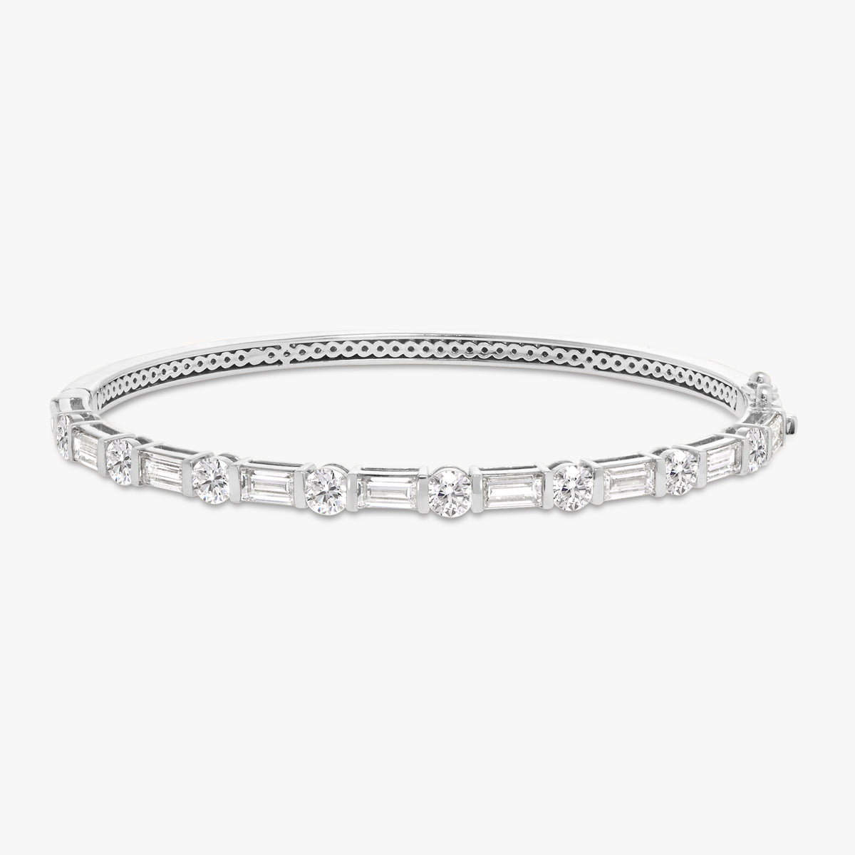 Daisy Baguette & Round Alternating Diamond Bangle 3.35 ctw