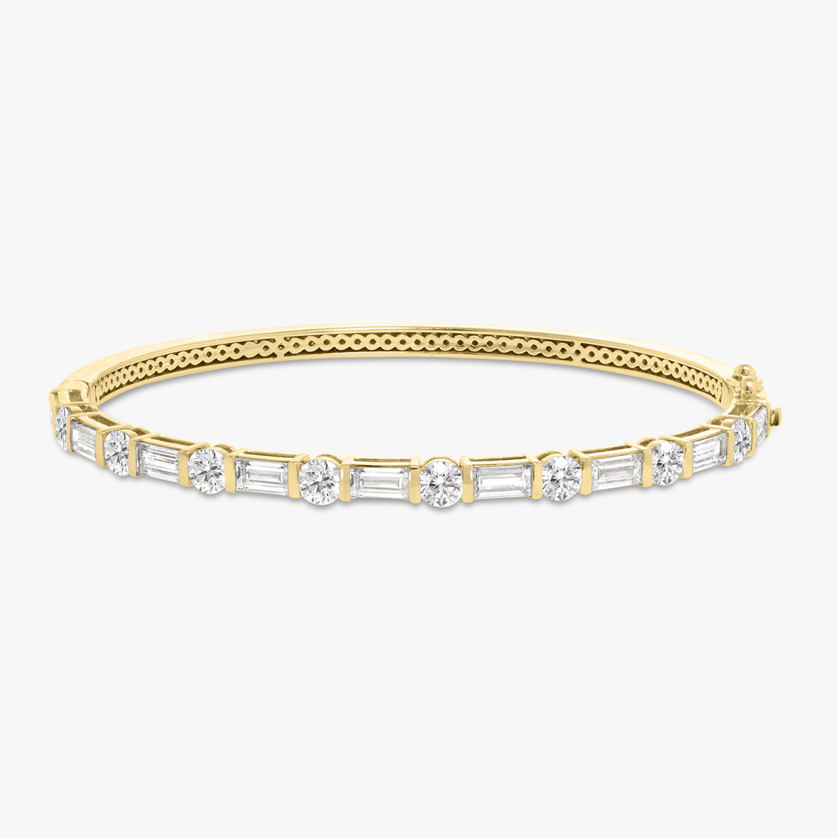 Daisy Baguette & Round Alternating Diamond Bangle 3.35 ctw