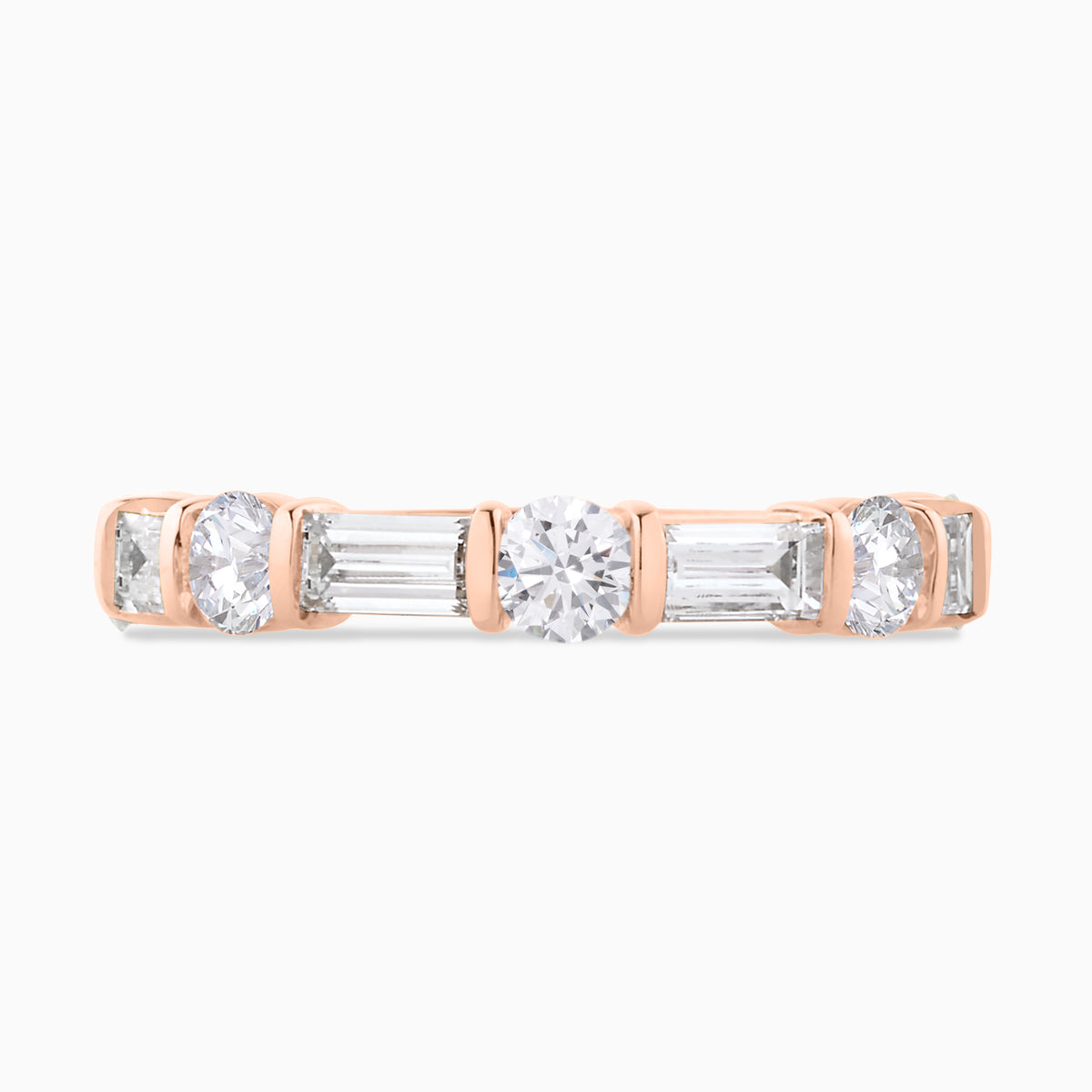 Daisy Baguette & Round Alternating Diamond Band 1.64 ctw