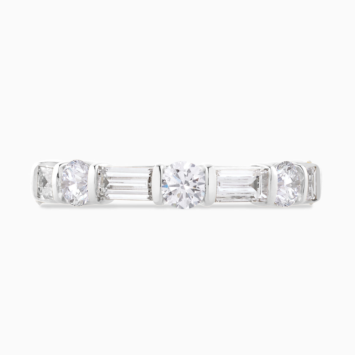 Daisy Baguette & Round Alternating Diamond Band 1.64 ctw