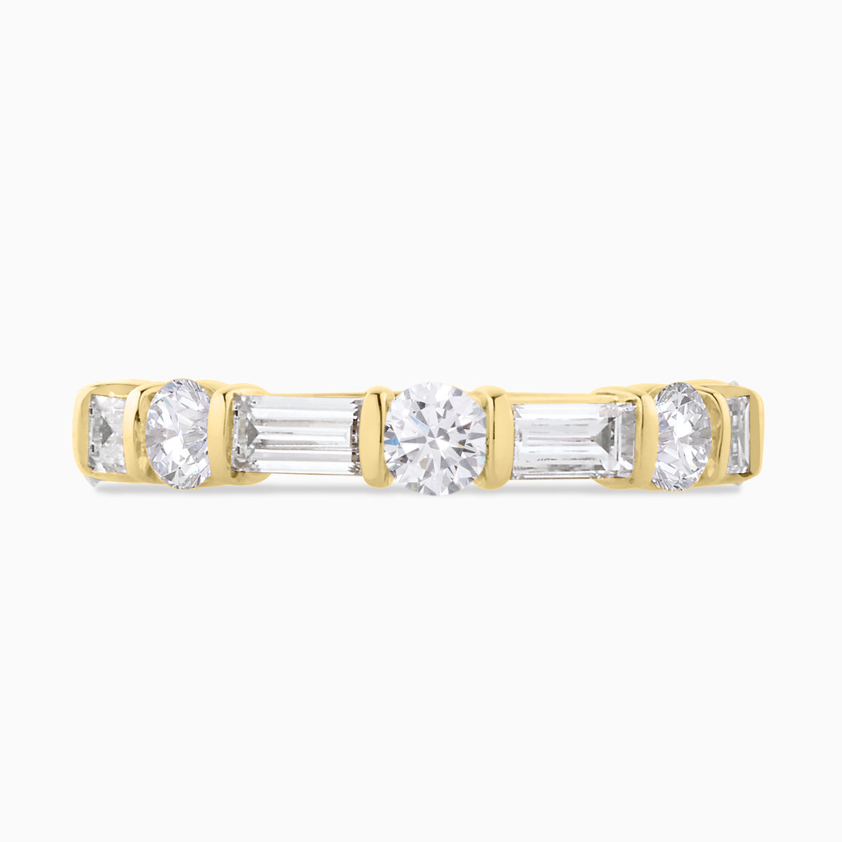 Daisy Baguette & Round Alternating Diamond Band 1.64 ctw