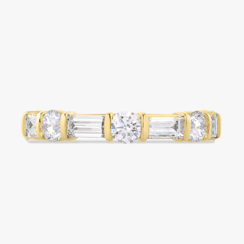 Daisy Baguette & Round Alternating Diamond Band 1.64 ctw