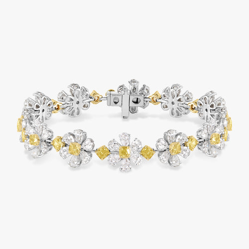 Daisy Fancy Yellow Flower Bracelet 14.99 ctw