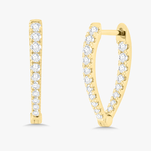 Danica Diamond Pointed Huggie Earrings