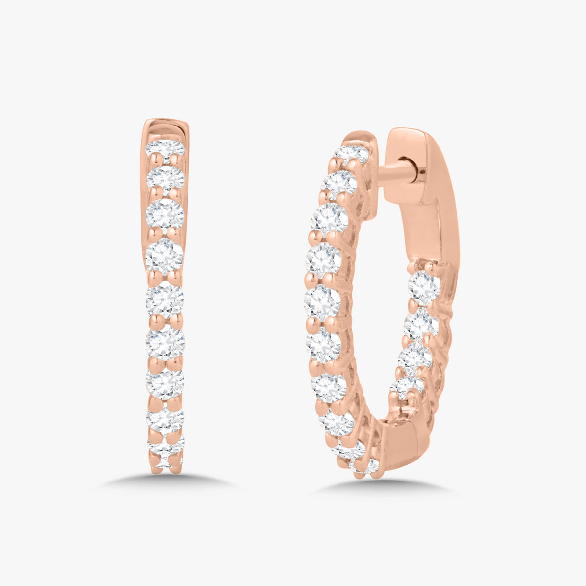 Darby Double Sided Diamond Huggie Earrings 0.50 ctw