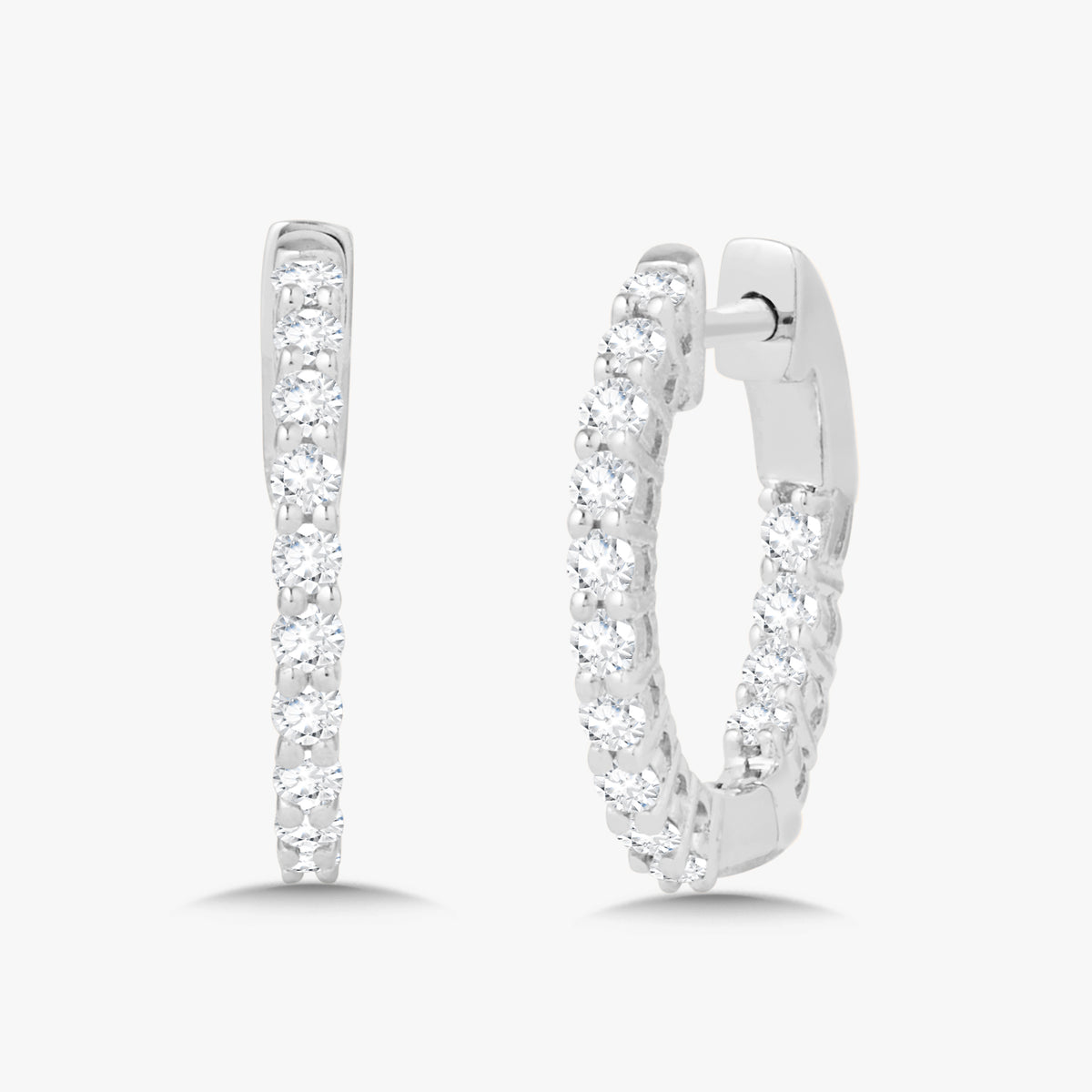 Darby Double Sided Diamond Huggie Earrings 0.50 ctw