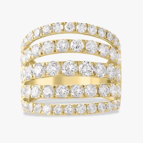 Fan Multi Strand Diamond Ring 3.60 ctw