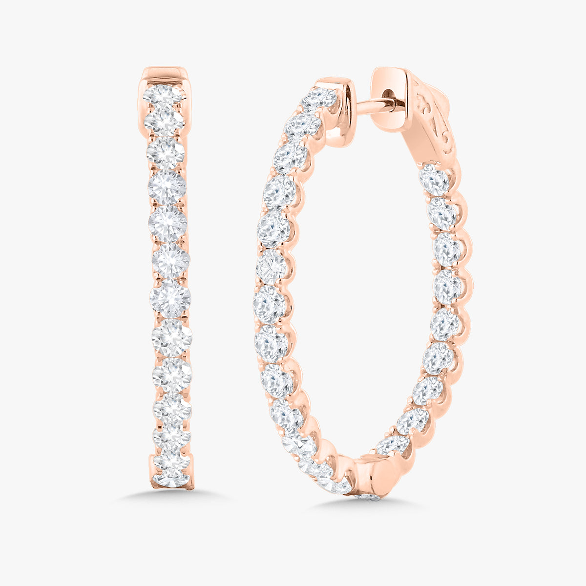 Deb Double Sided Diamond Oval Hoop Earrings 2.50 ctw