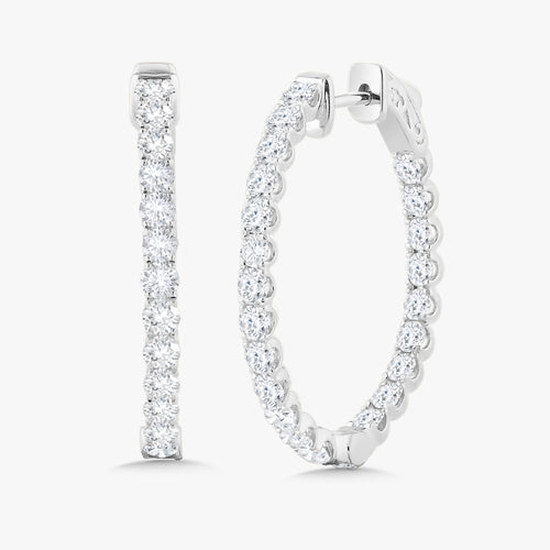 Deb Double Sided Diamond Oval Hoop Earrings 2.50 ctw