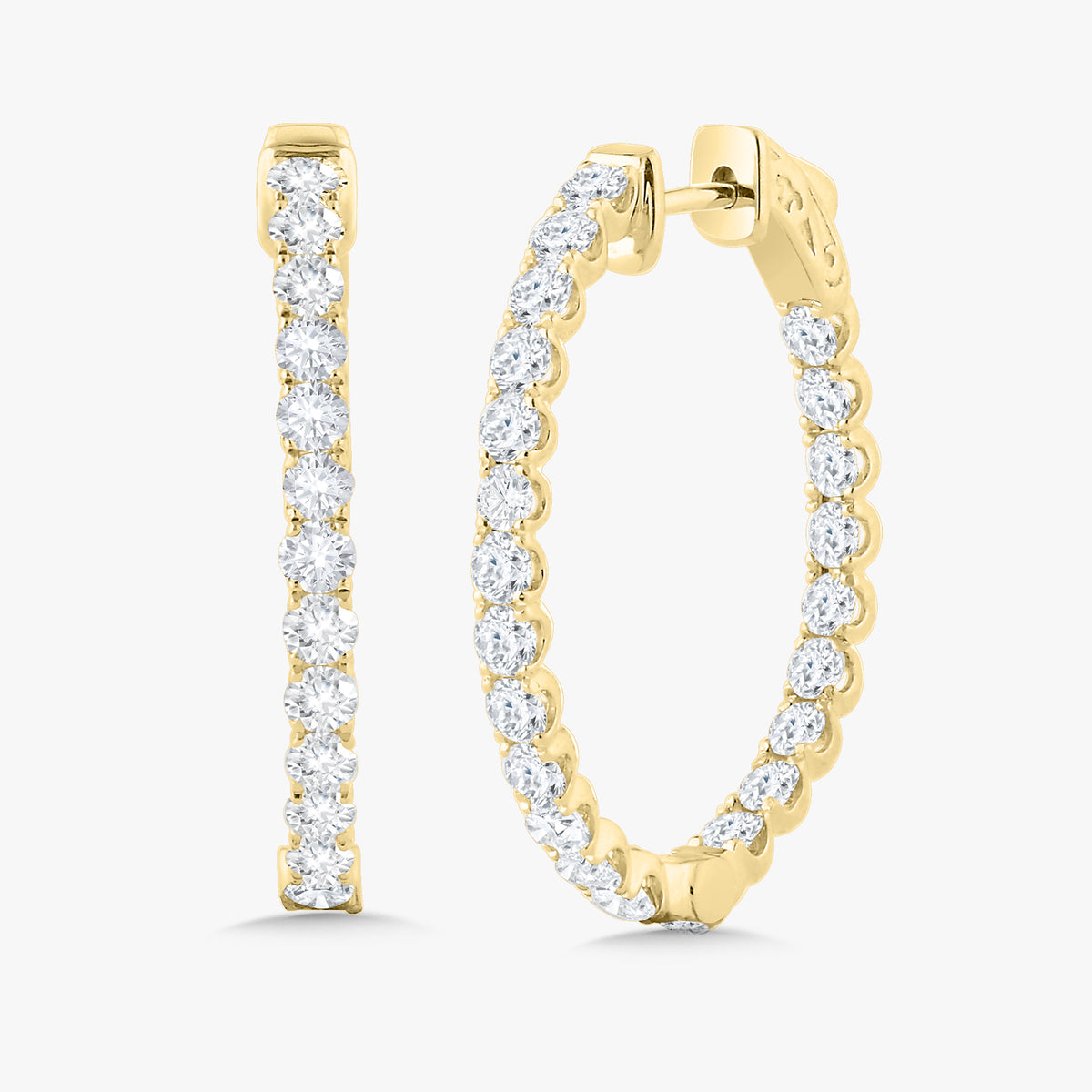 Deb Double Sided Diamond Oval Hoop Earrings 2.50 ctw