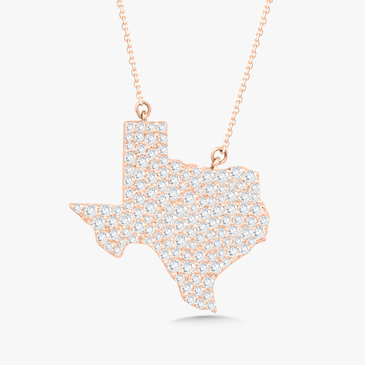 "Deep In The Heart" Pave Diamond Texas Necklace