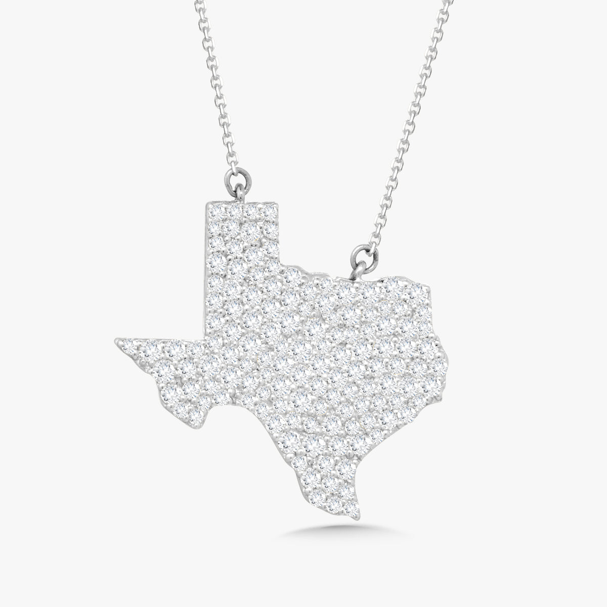"Deep In The Heart" Pave Diamond Texas Necklace