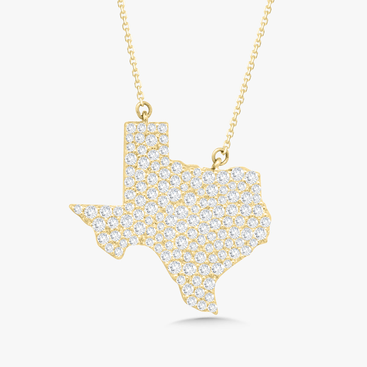 "Deep In The Heart" Pave Diamond Texas Necklace