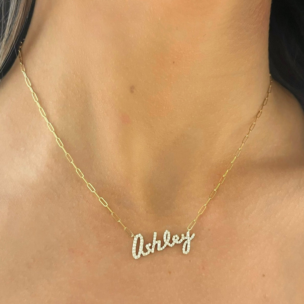 "Heart to Heart" Adjustable Pave Diamond Tennis Necklace
