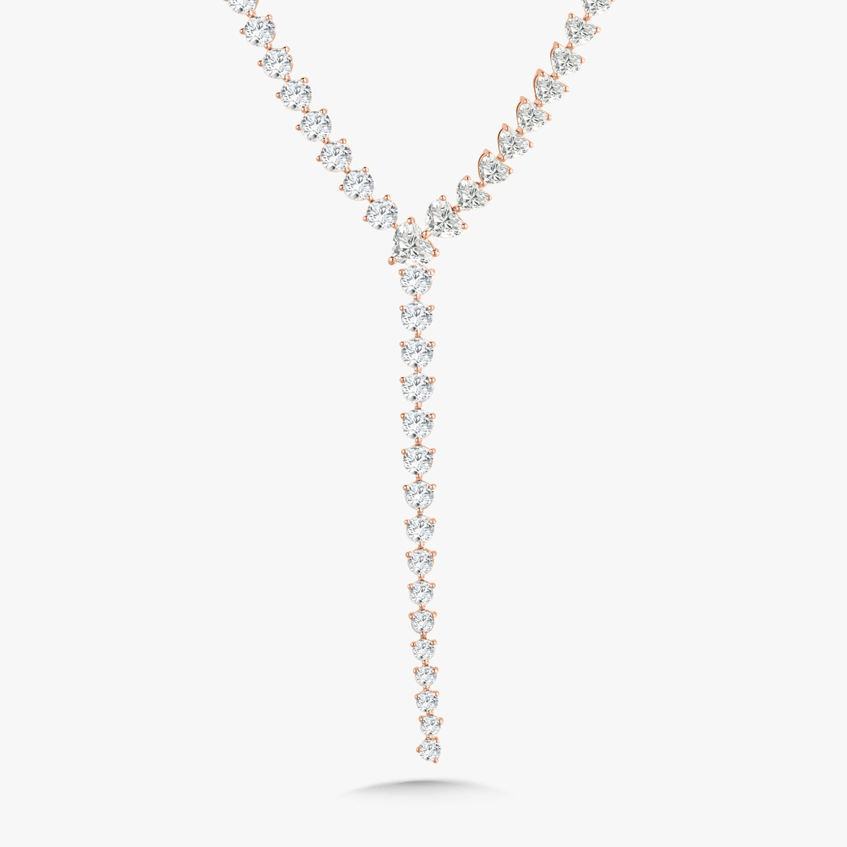 Evermore Diamond Hearts & Rounds Lariat Necklace 24.05 ctw