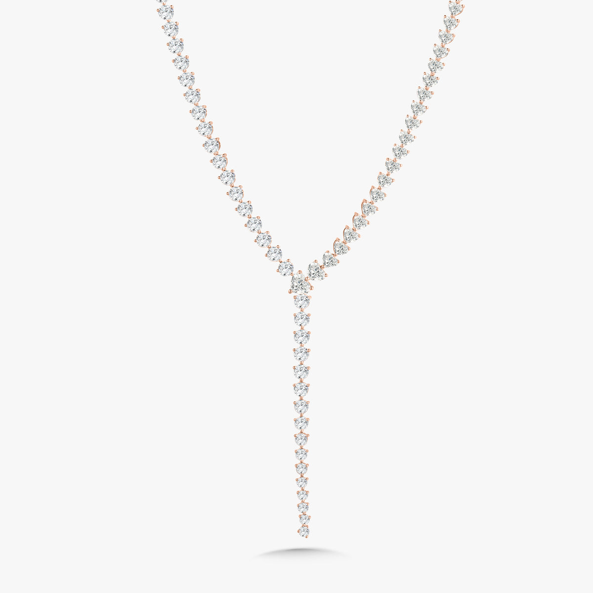 Evermore Diamond Hearts & Rounds Lariat Necklace 24.05 ctw