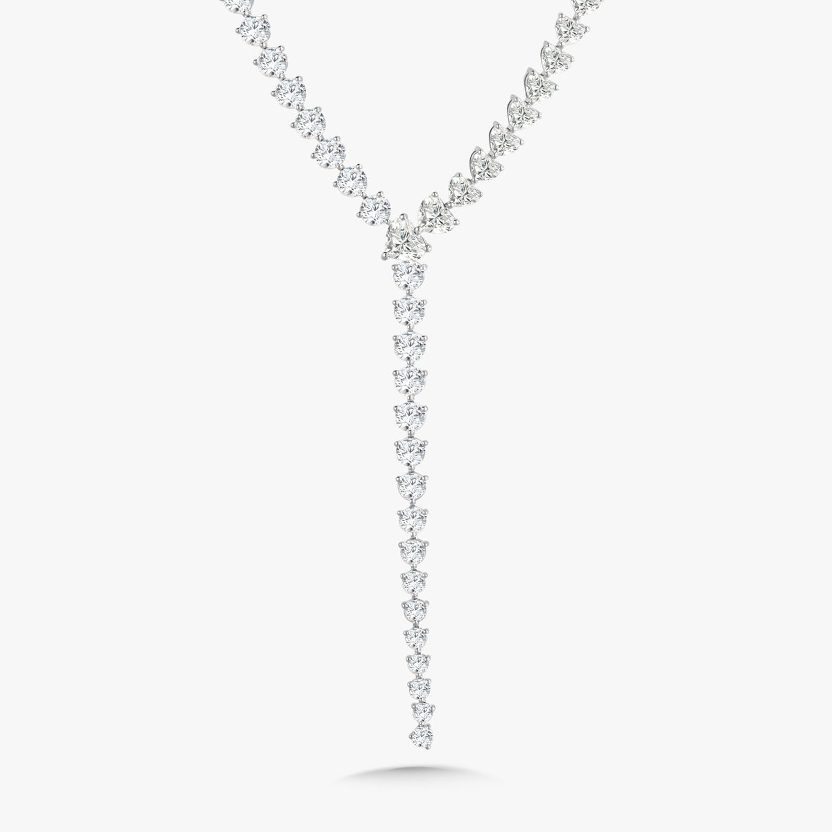 Evermore Diamond Hearts & Rounds Lariat Necklace 24.05 ctw